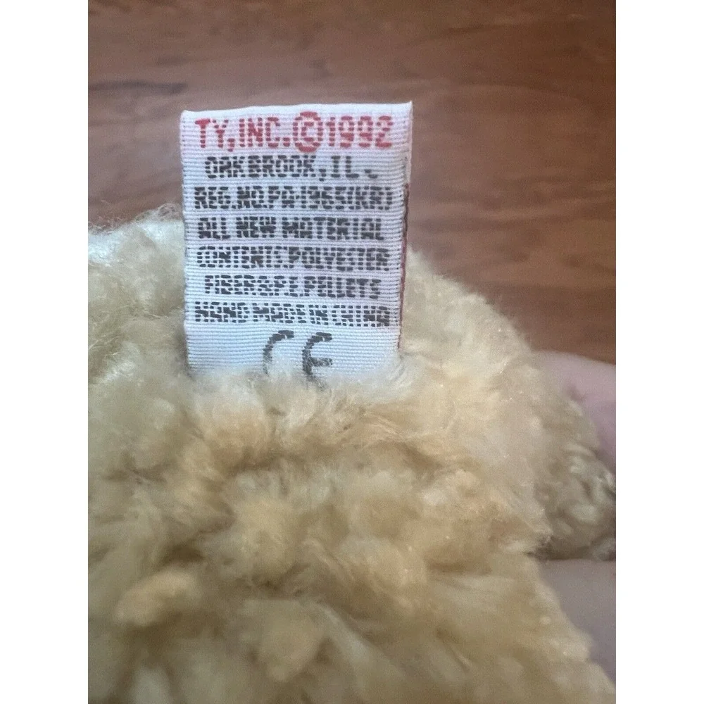 Vintage 1992 TY Baby Curly Plush‎ Bear USA Olympic Sweater Incl. Ear Tag VGC
